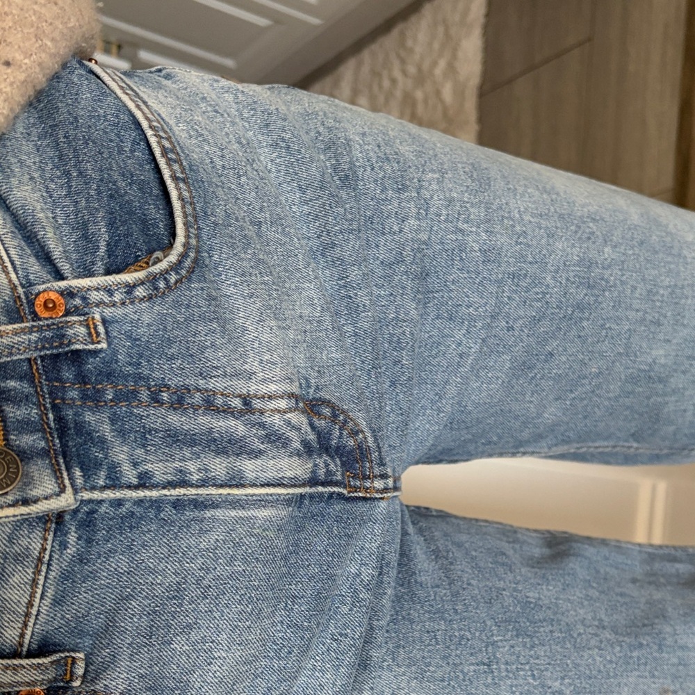Motel Rocks High-Rise Straight Leg Jeans - Light Blue Wash - Picture 5 of 9